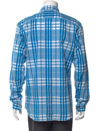 Burberry Brit Plaid Print Long Sleeve Dress Shirt