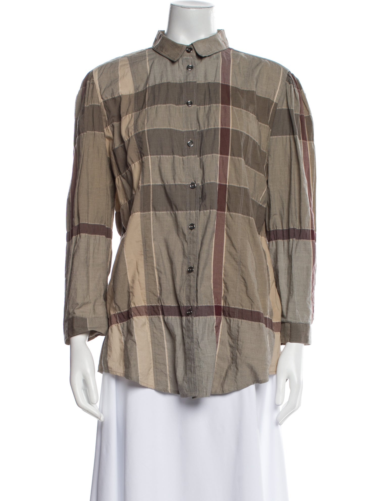 Burberry Brit Three-Quarter Sleeve Button-Up Top