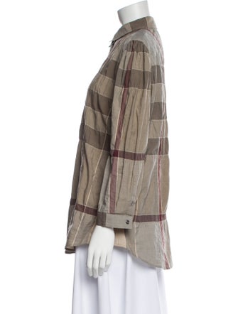 Burberry Brit Three-Quarter Sleeve Button-Up Top
