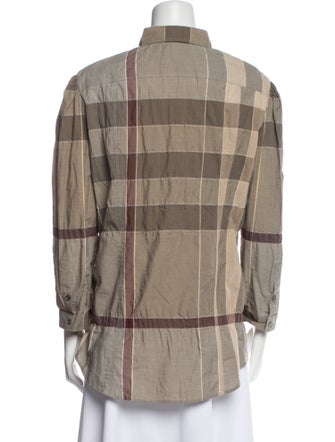 Burberry Brit Three-Quarter Sleeve Button-Up Top