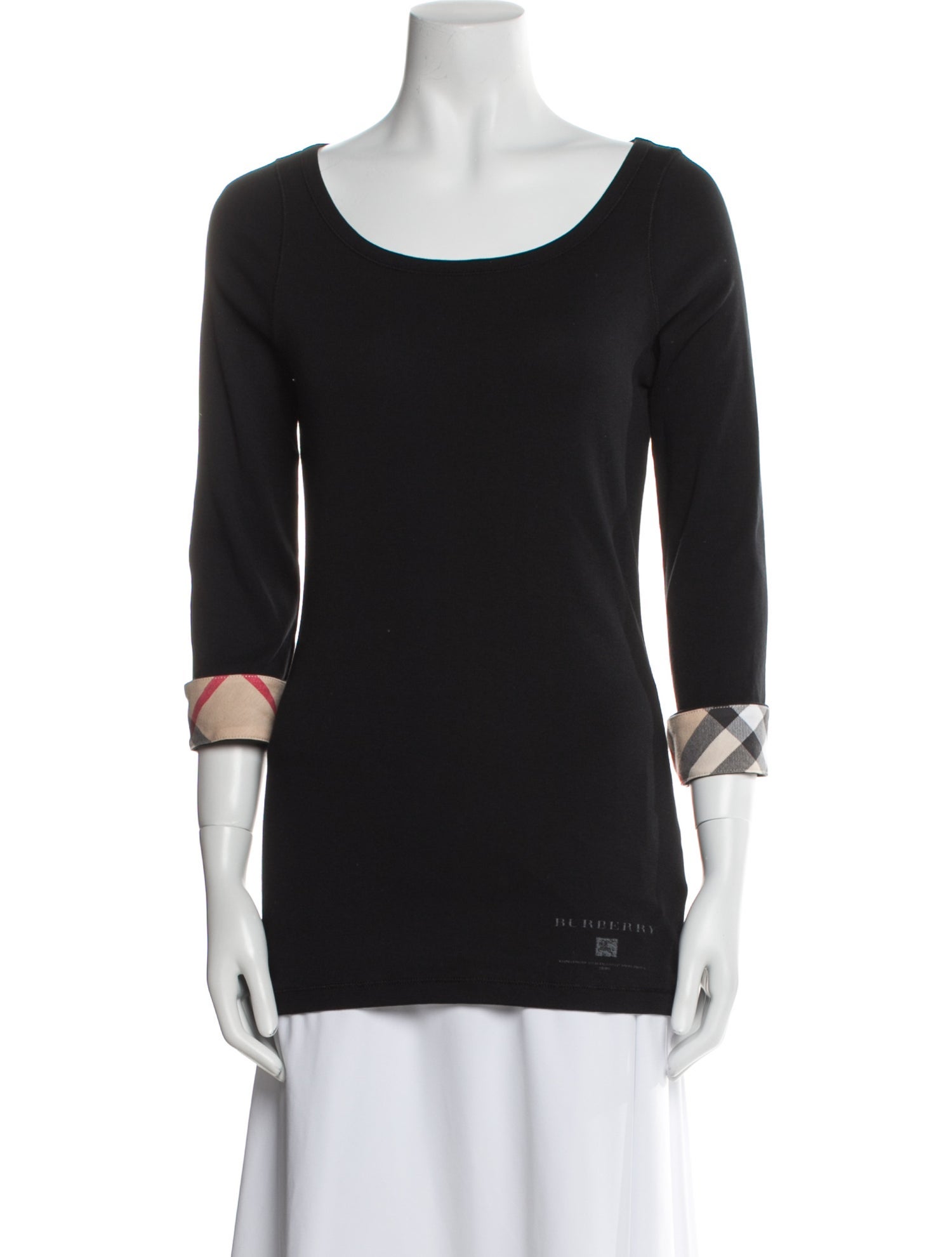 Burberry Brit Scoop Neck Three-Quarter Sleeve T-Shirt