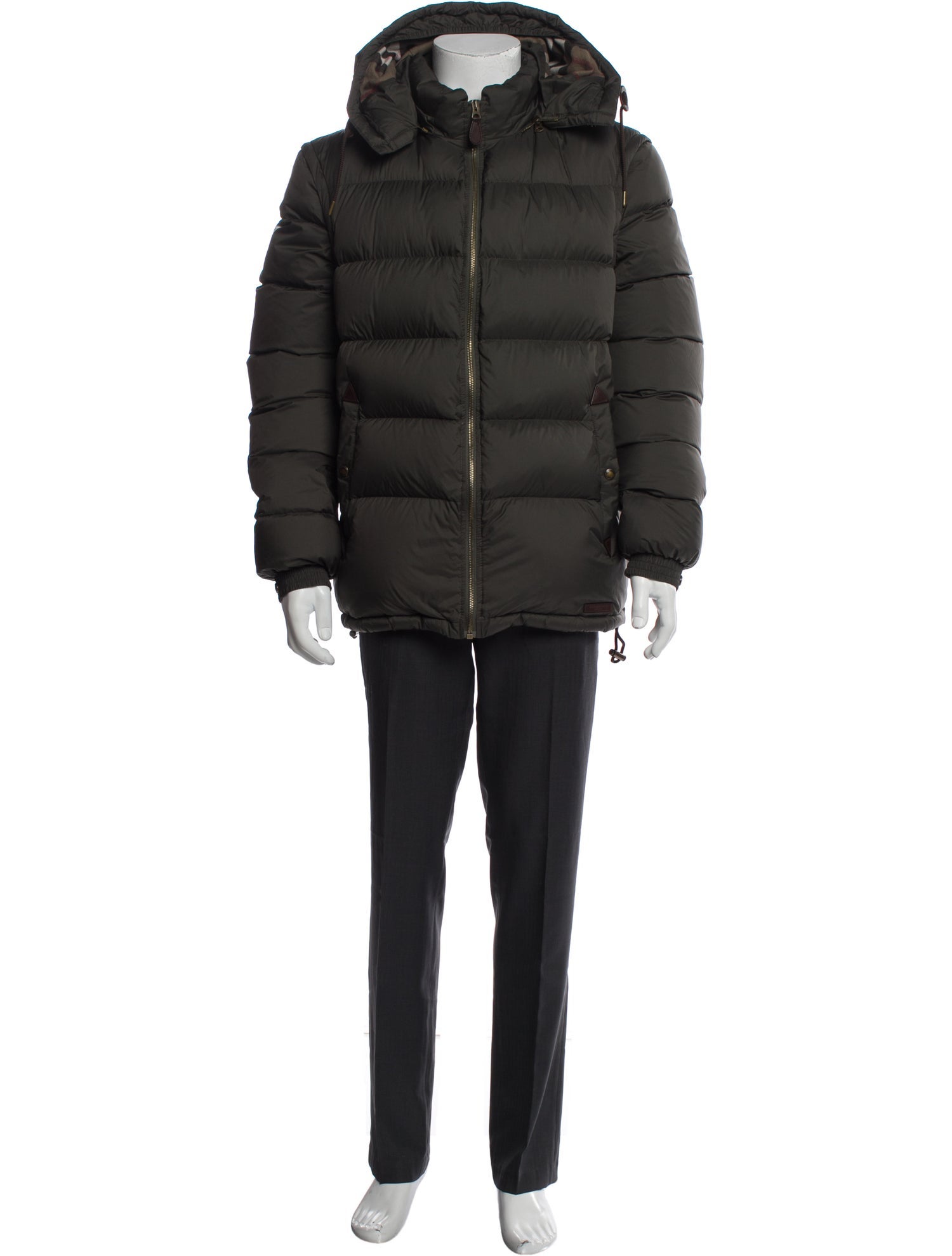 Burberry Brit Nova Check Pattern Puffer Coat