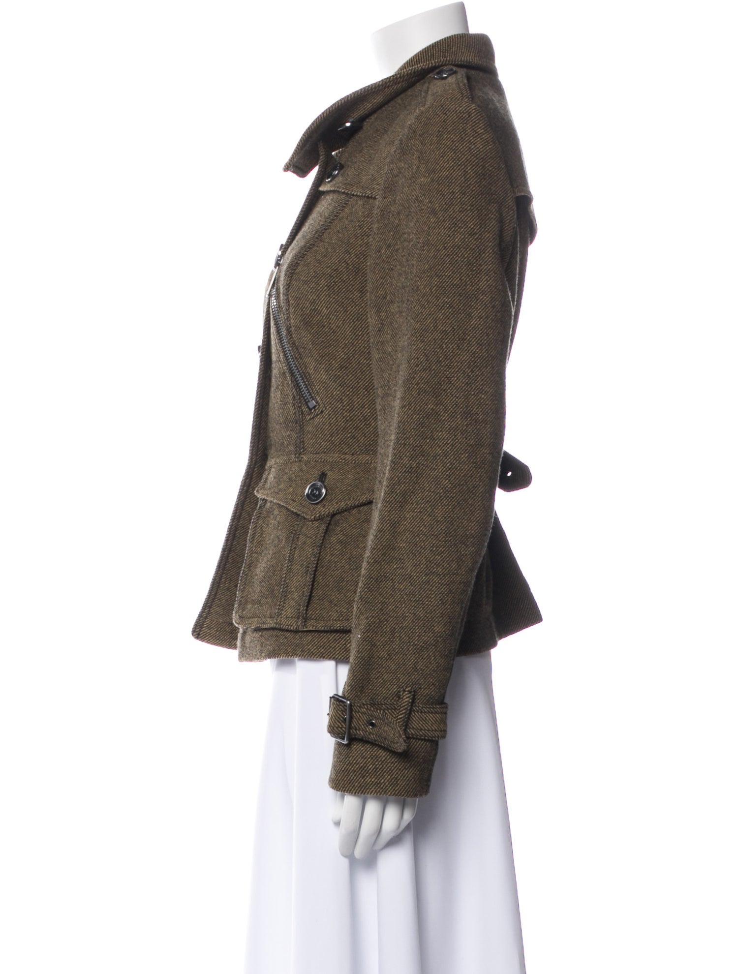 Burberry Brit Plaid Print Utility Jacket