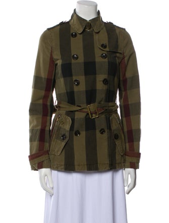 Burberry Brit Plaid Print Utility Jacket