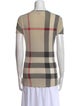 Burberry Brit Plaid Print Scoop Neck T-Shirt