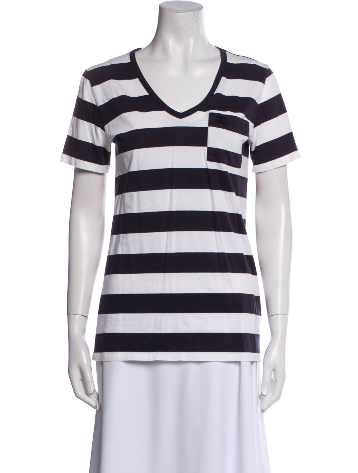 Burberry Brit Striped V-Neck T-Shirt