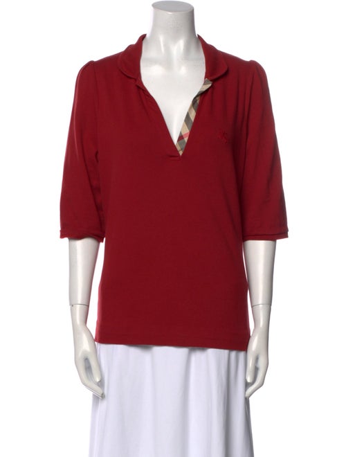 Burberry Brit V-Neck Three-Quarter Sleeve Polo