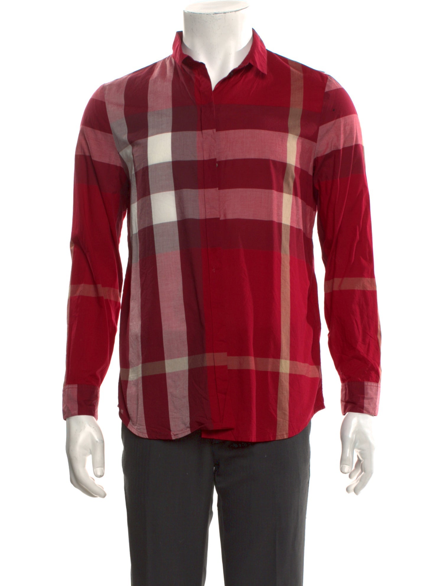 Burberry Brit Plaid Print Long Sleeve Shirt