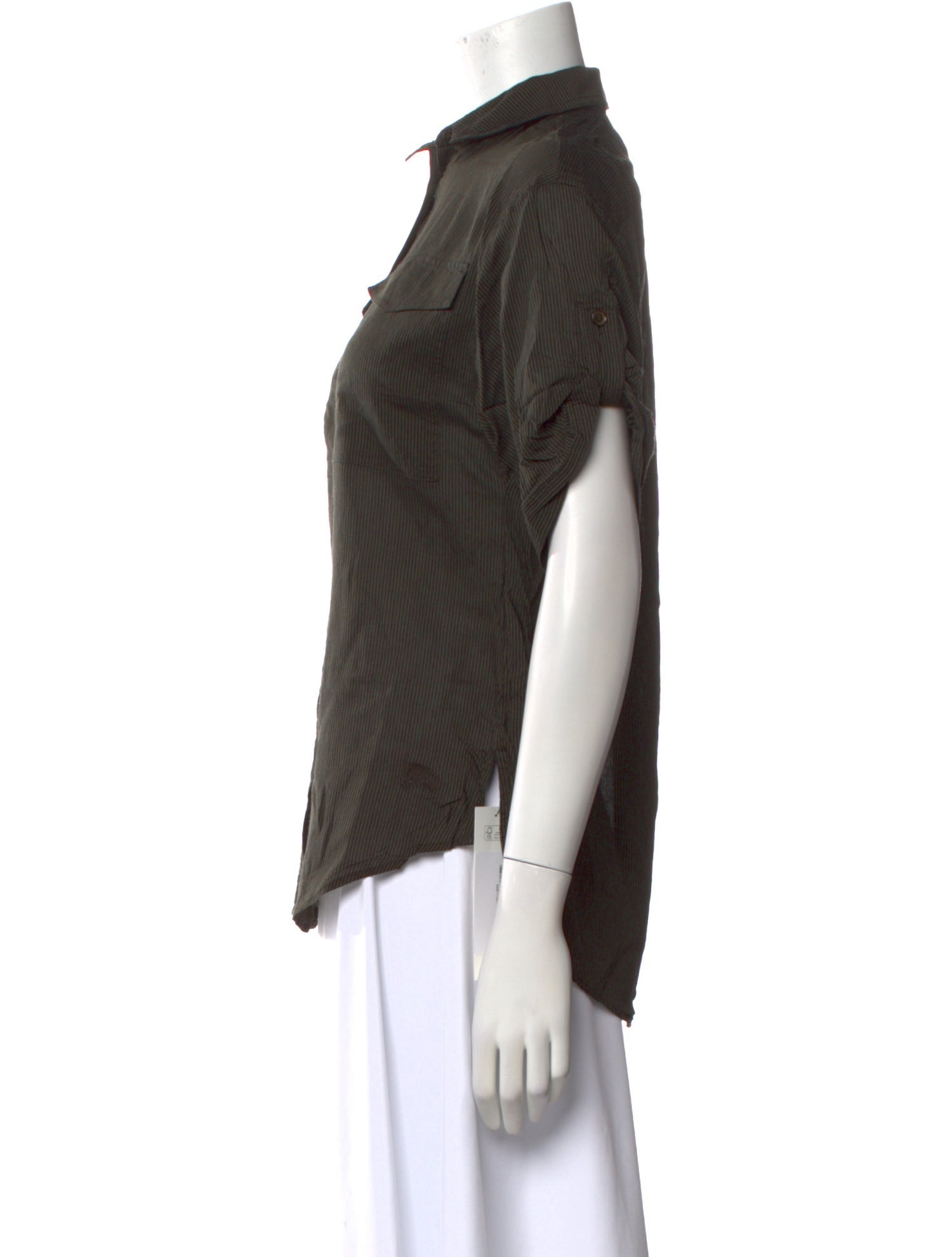 Burberry Brit Short Sleeve Button-Up Top