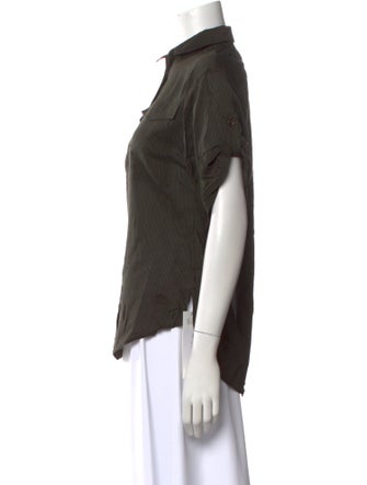 Burberry Brit Short Sleeve Button-Up Top