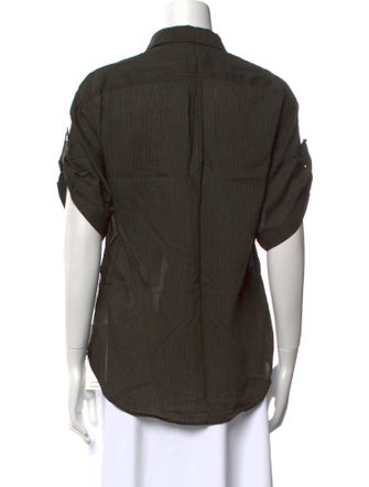 Burberry Brit Short Sleeve Button-Up Top