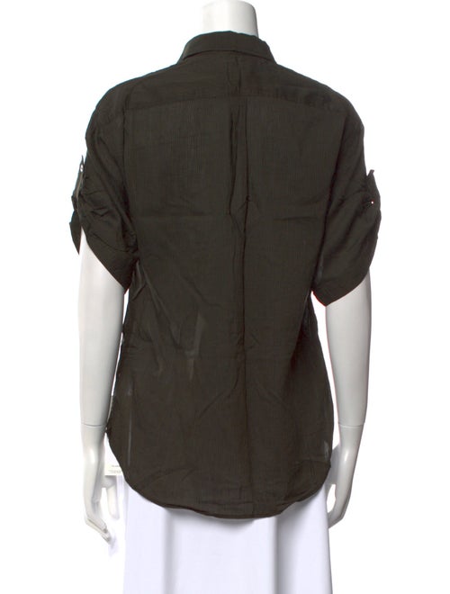 Burberry Brit Short Sleeve Button-Up Top