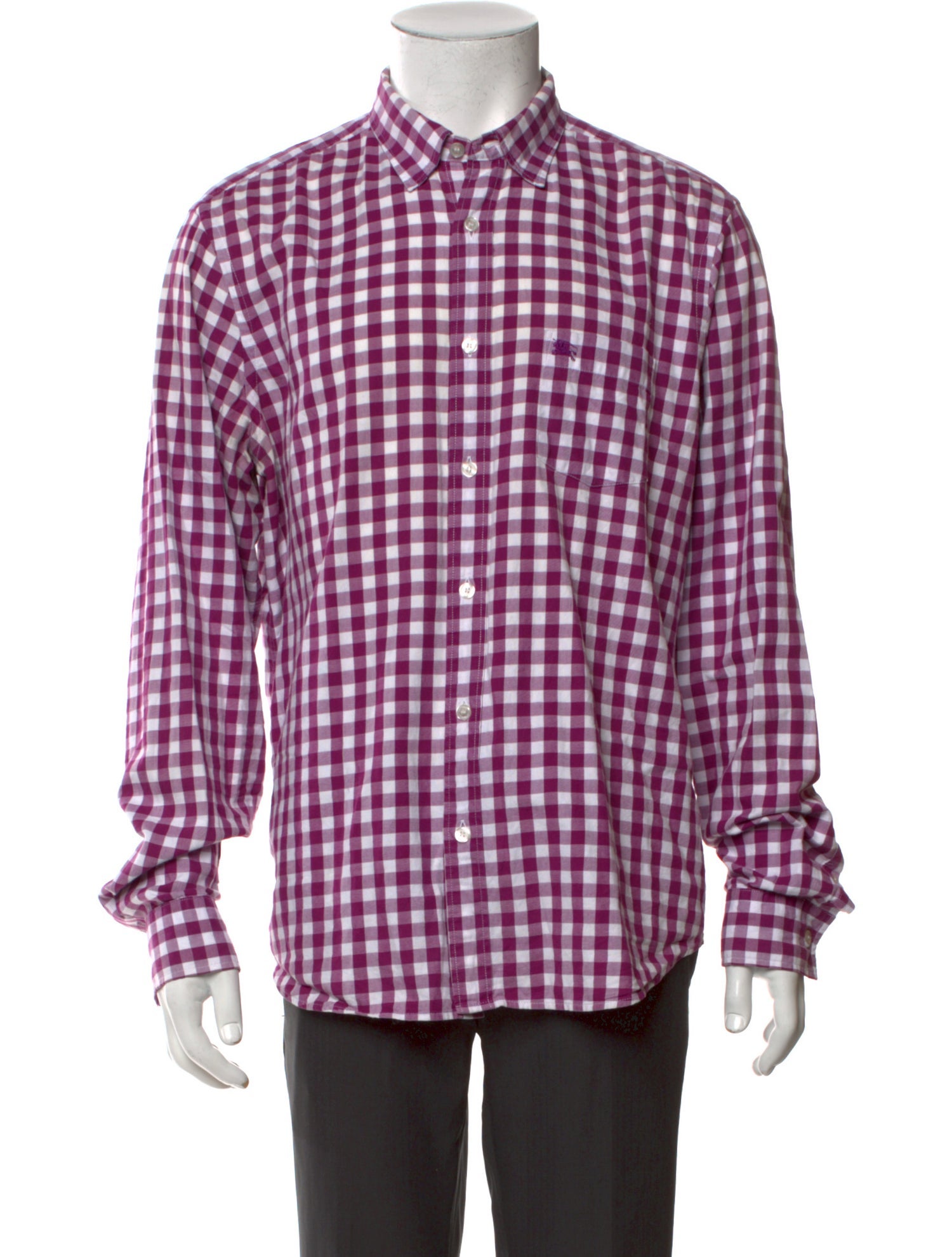 Burberry Brit Plaid Print Long Sleeve Dress Shirt