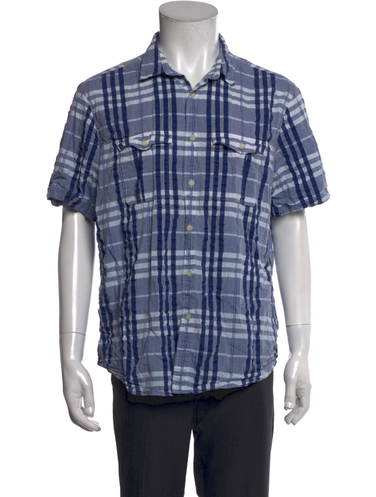 Burberry Brit Plaid Print Short Sleeve Shirt