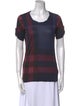 Burberry Brit Plaid Print Scoop Neck T-Shirt