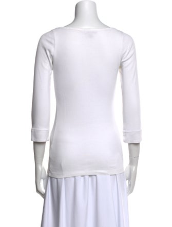 Burberry Brit Scoop Neck Three-Quarter Sleeve Top