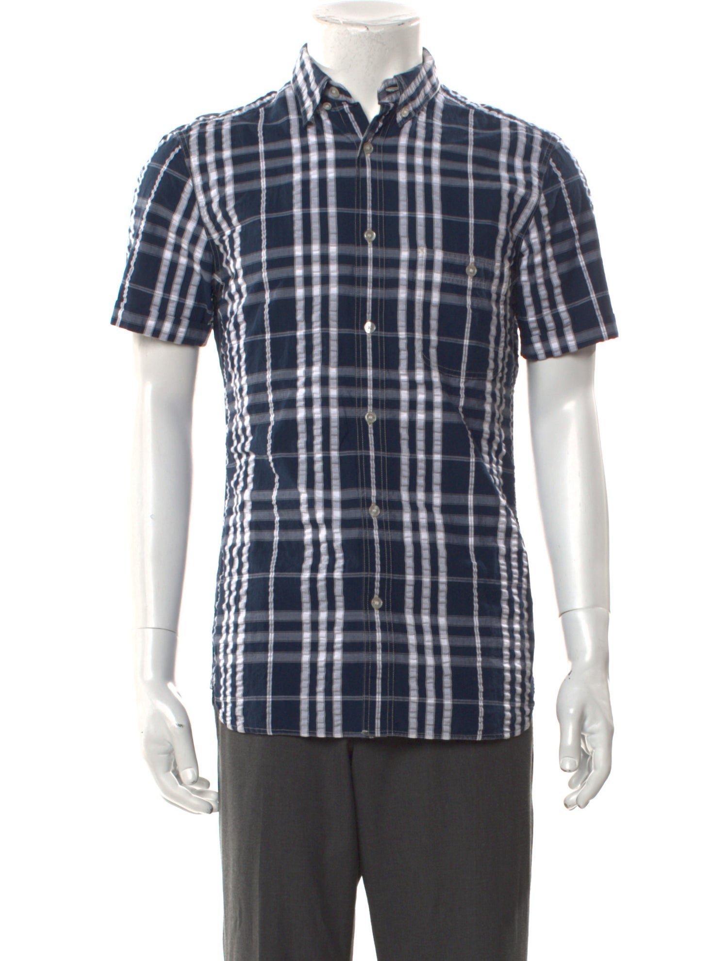 Burberry Brit Plaid Print Short Sleeve Shirt
