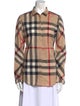 Burberry Brit Plaid Print Long Sleeve Button-Up Top
