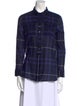 Burberry Brit Plaid Print Long Sleeve Button-Up Top