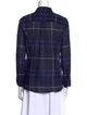 Burberry Brit Plaid Print Long Sleeve Button-Up Top