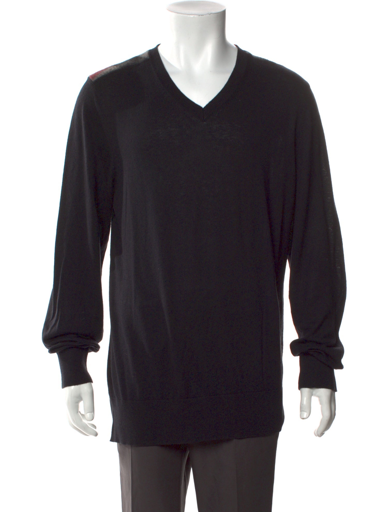 Burberry Brit Exploded Check Pattern V-Neck Pullover