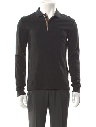 Burberry Brit Super Nova Check Pattern V-Neck Polo Shirt