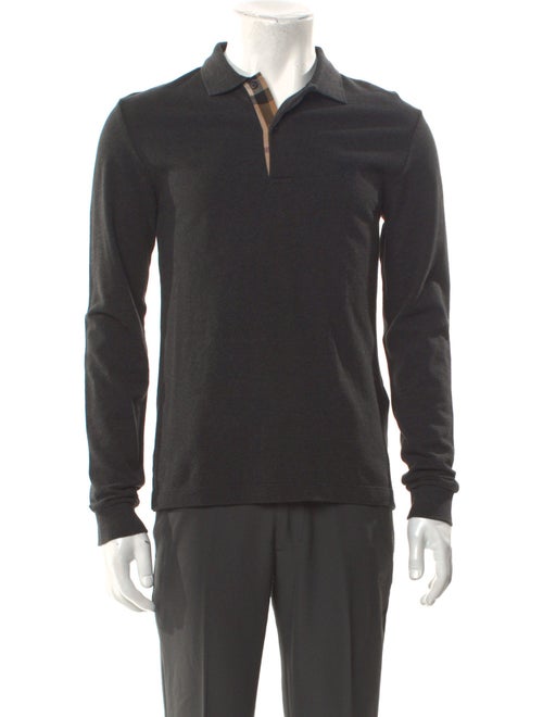 Burberry Brit Super Nova Check Pattern V-Neck Polo Shirt