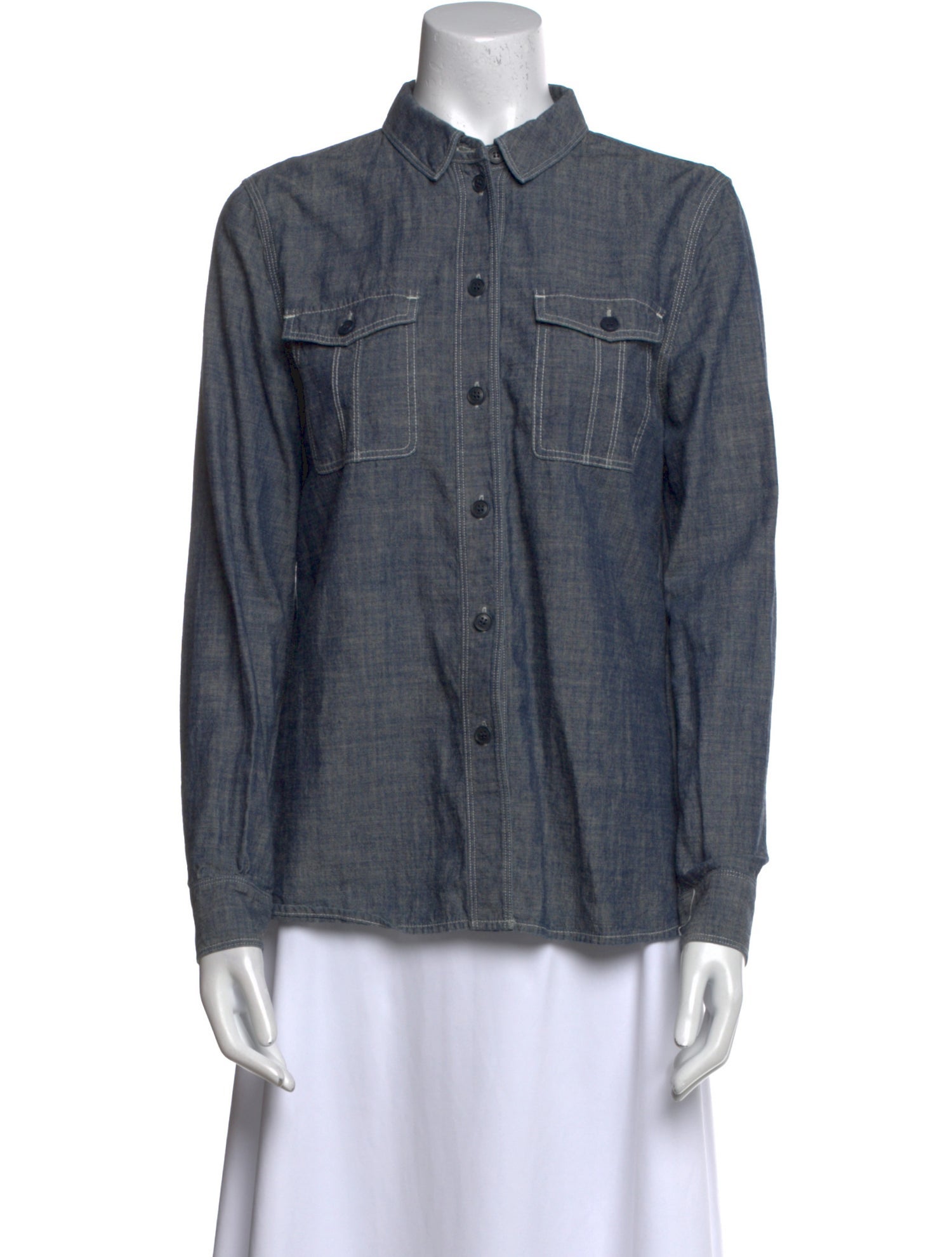 Burberry Brit Long Sleeve Button-Up Top