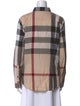 Burberry Brit Plaid Print Long Sleeve Button-Up Top