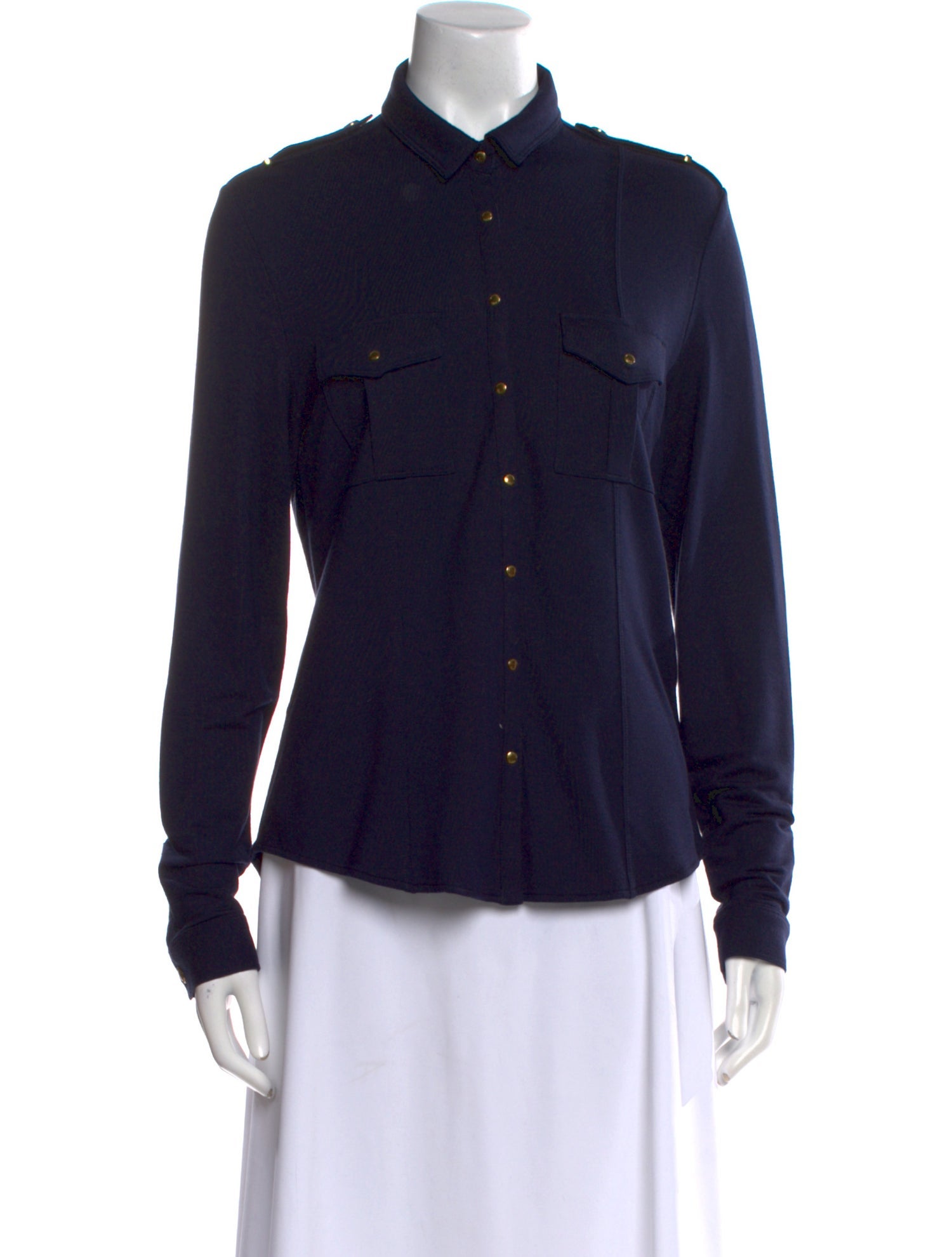 Burberry Brit Long Sleeve Button-Up Top