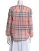 Burberry Brit Plaid Print V-Neck Blouse