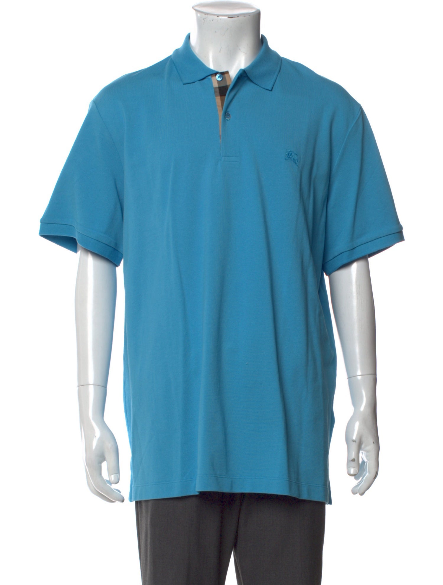 Burberry Brit Nova Check Pattern V-Neck Polo Shirt w/ Tags