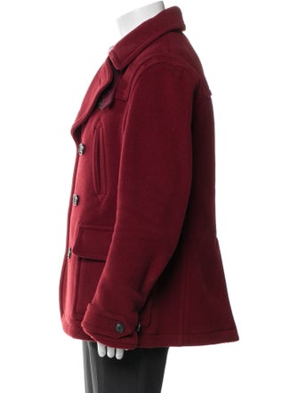 Burberry Brit Exploded Check Pattern Wool Peacoat
