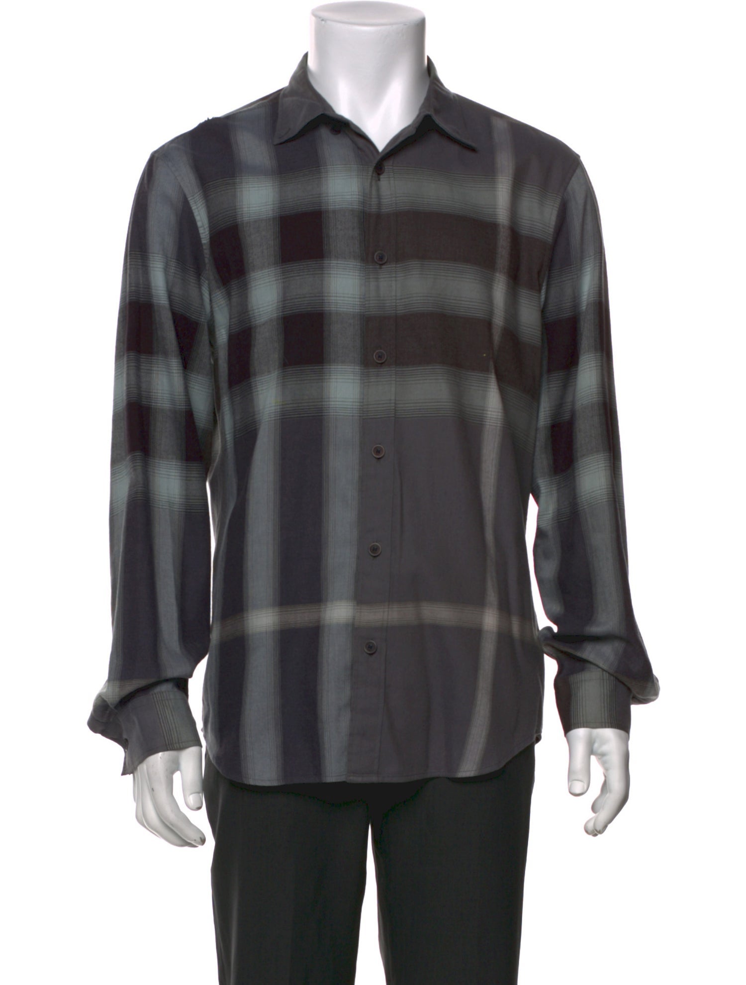 Burberry Brit Plaid Print Long Sleeve Shirt