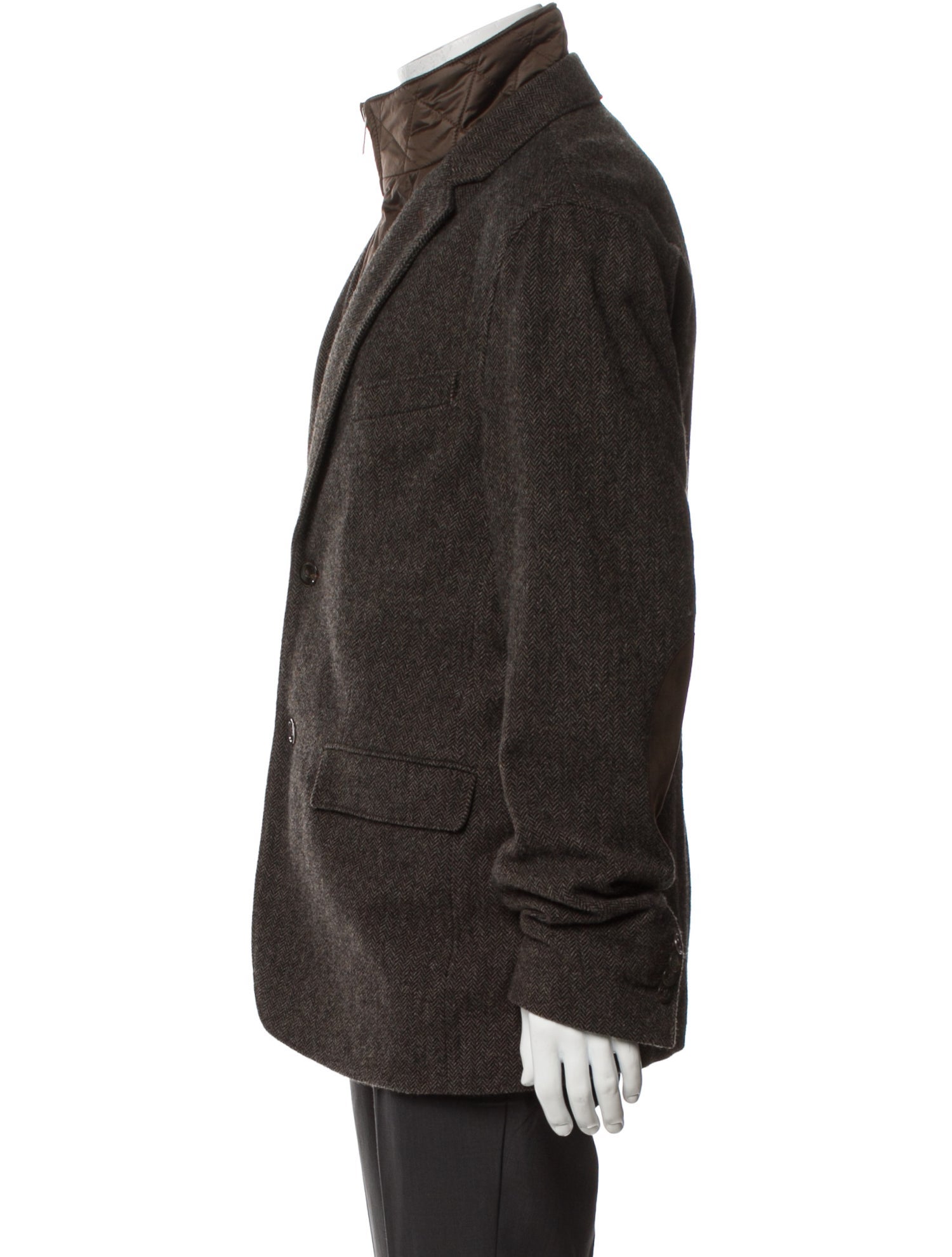 Burberry Brit Wool Colorblock Pattern Peacoat
