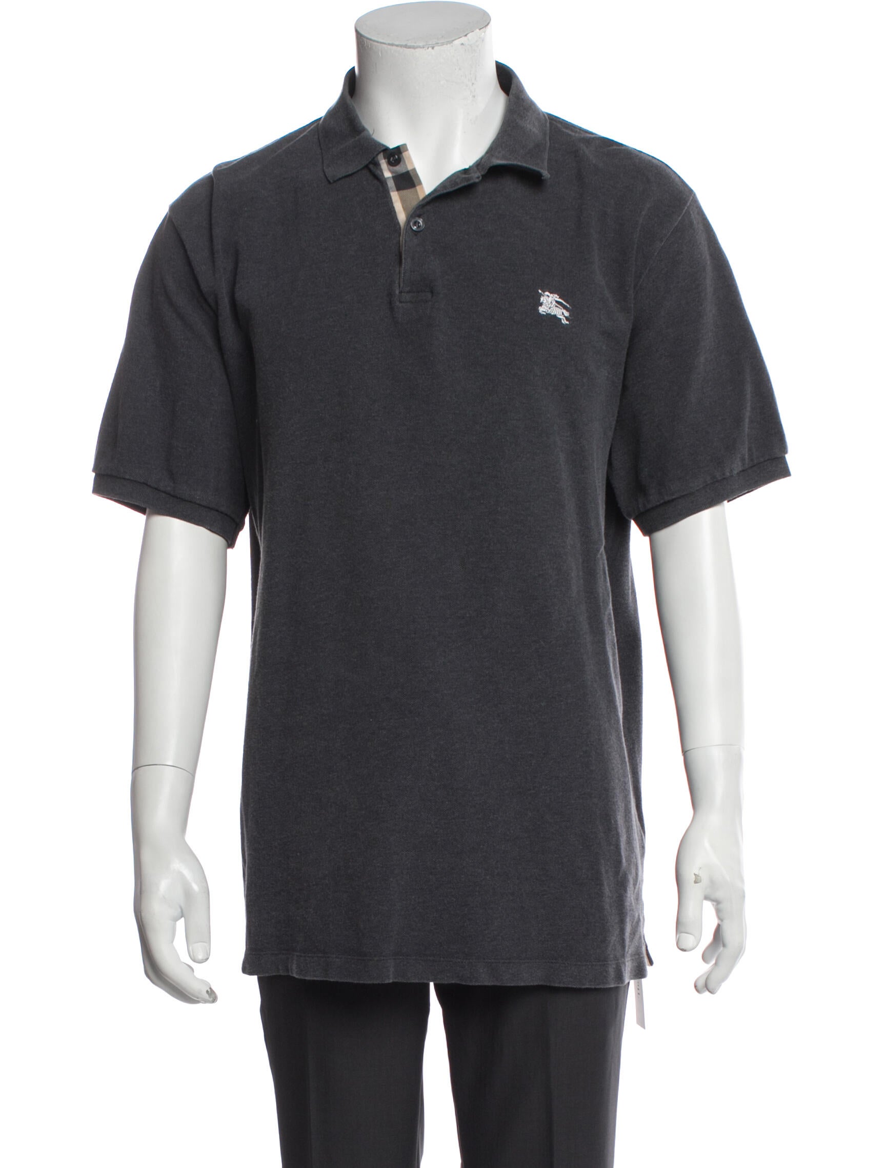Burberry Brit Nova Check Pattern Crew Neck Polo Shirt