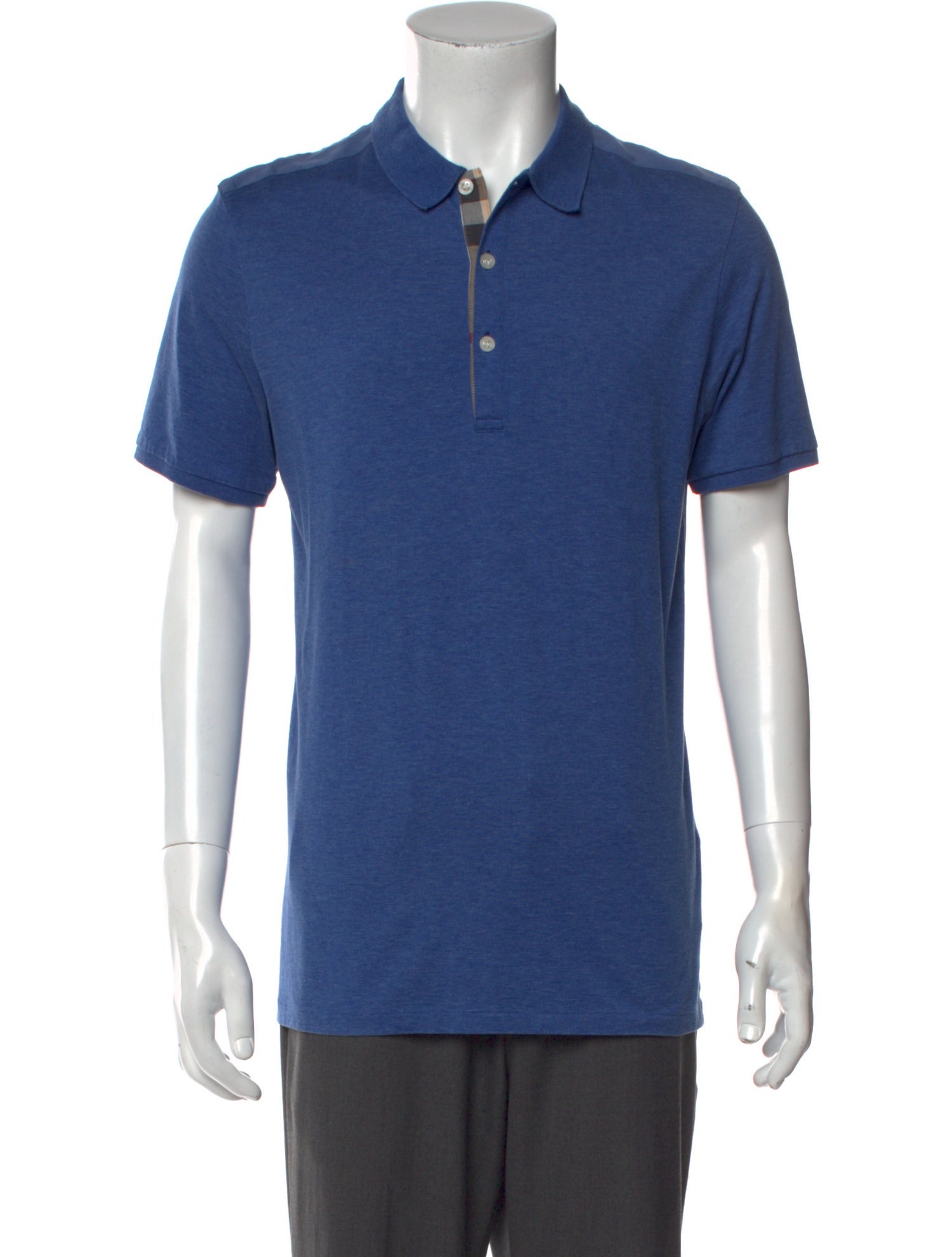 Burberry Brit Nova Check Pattern Crew Neck Polo Shirt