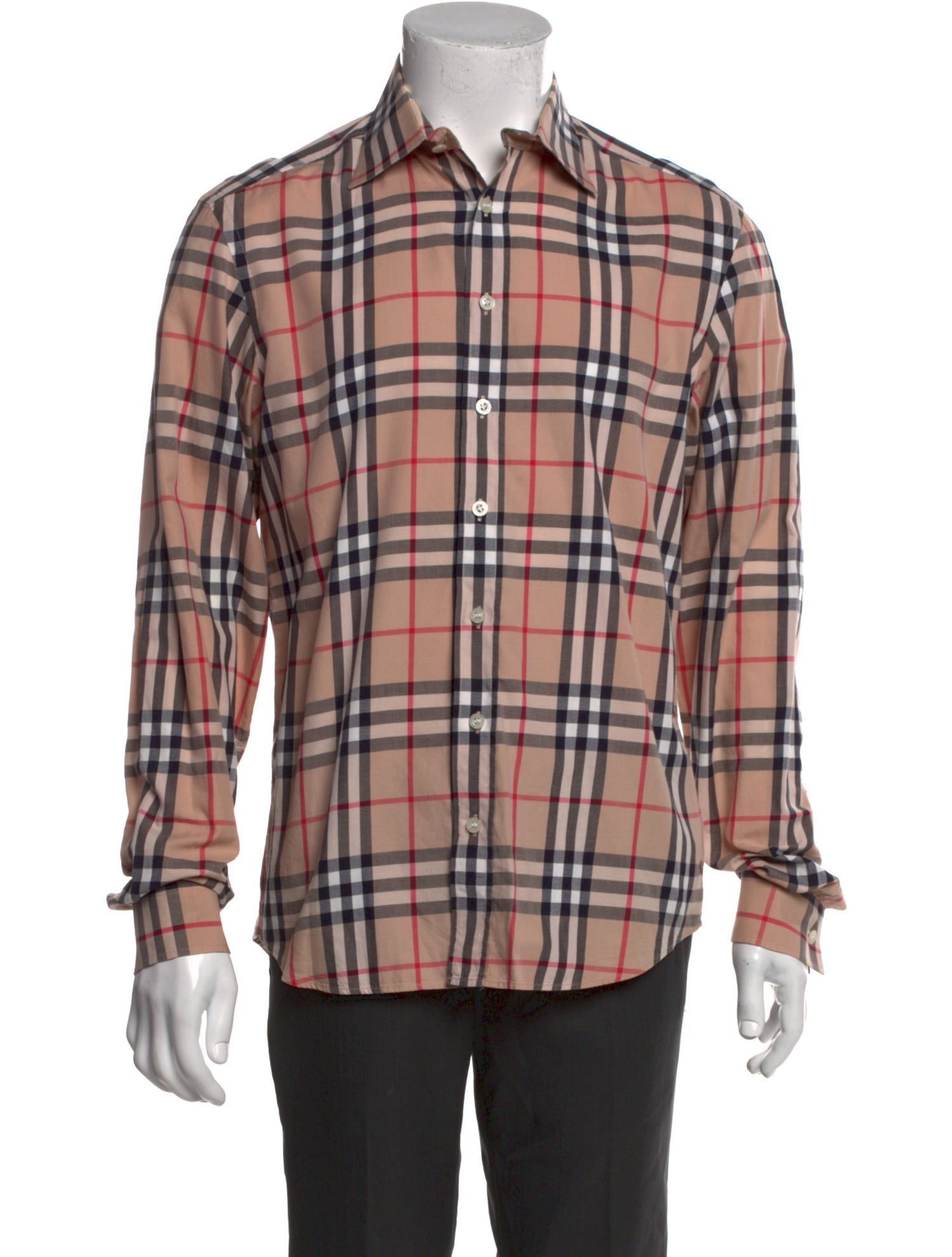 Burberry Brit House Check Pattern Long Sleeve Dress Shirt