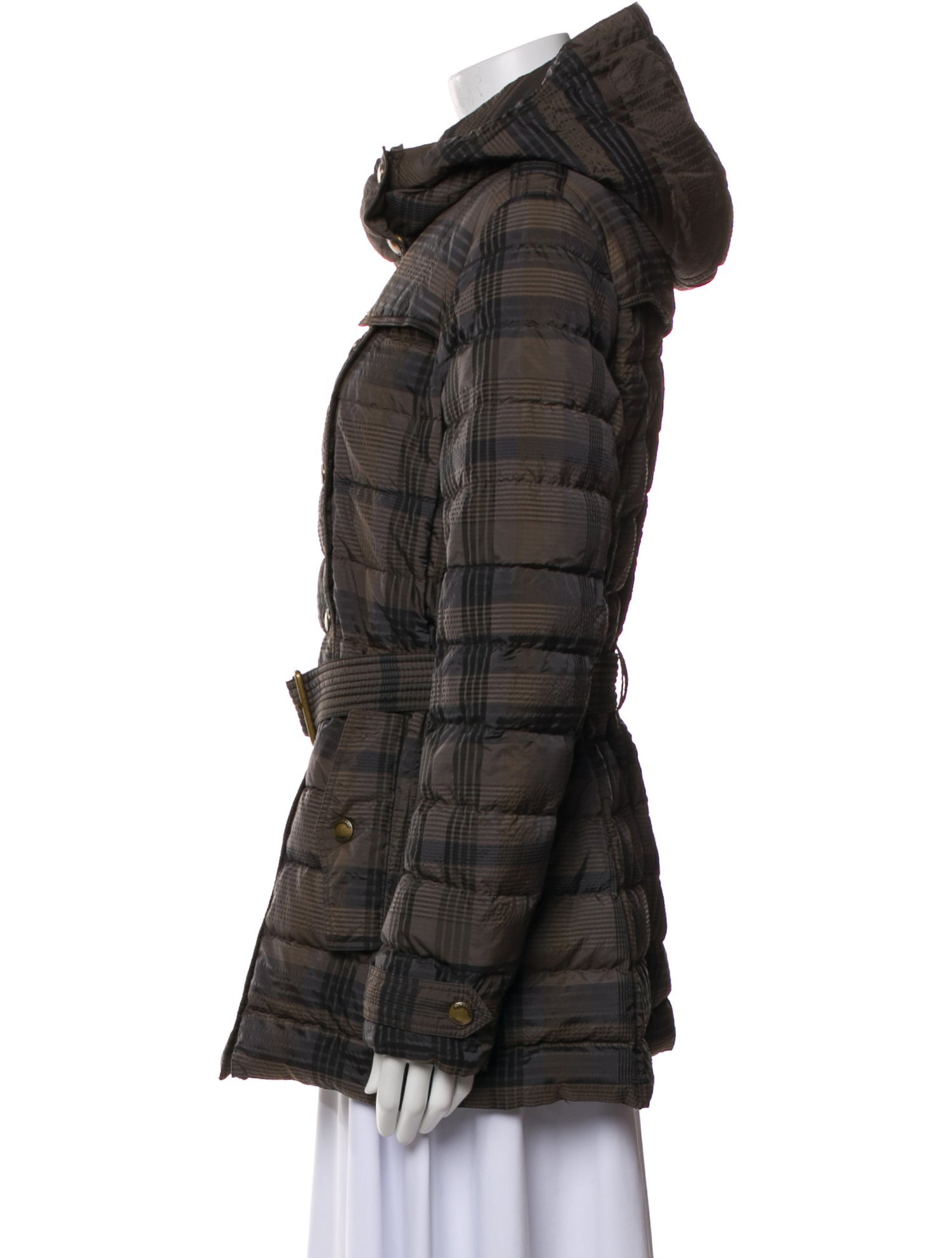 Burberry Brit Plaid Print Peacoat