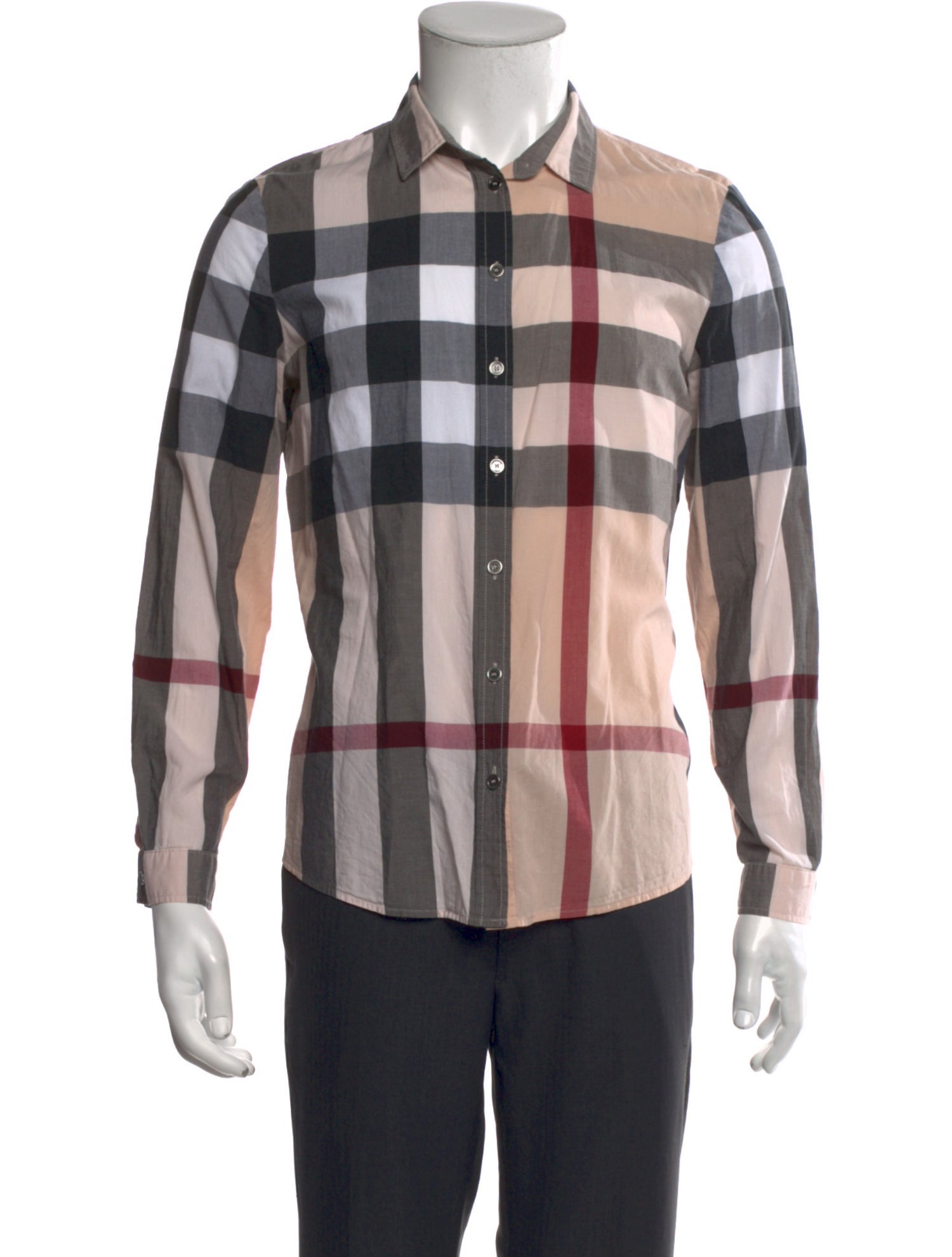 Burberry Brit Plaid Print Long Sleeve Shirt