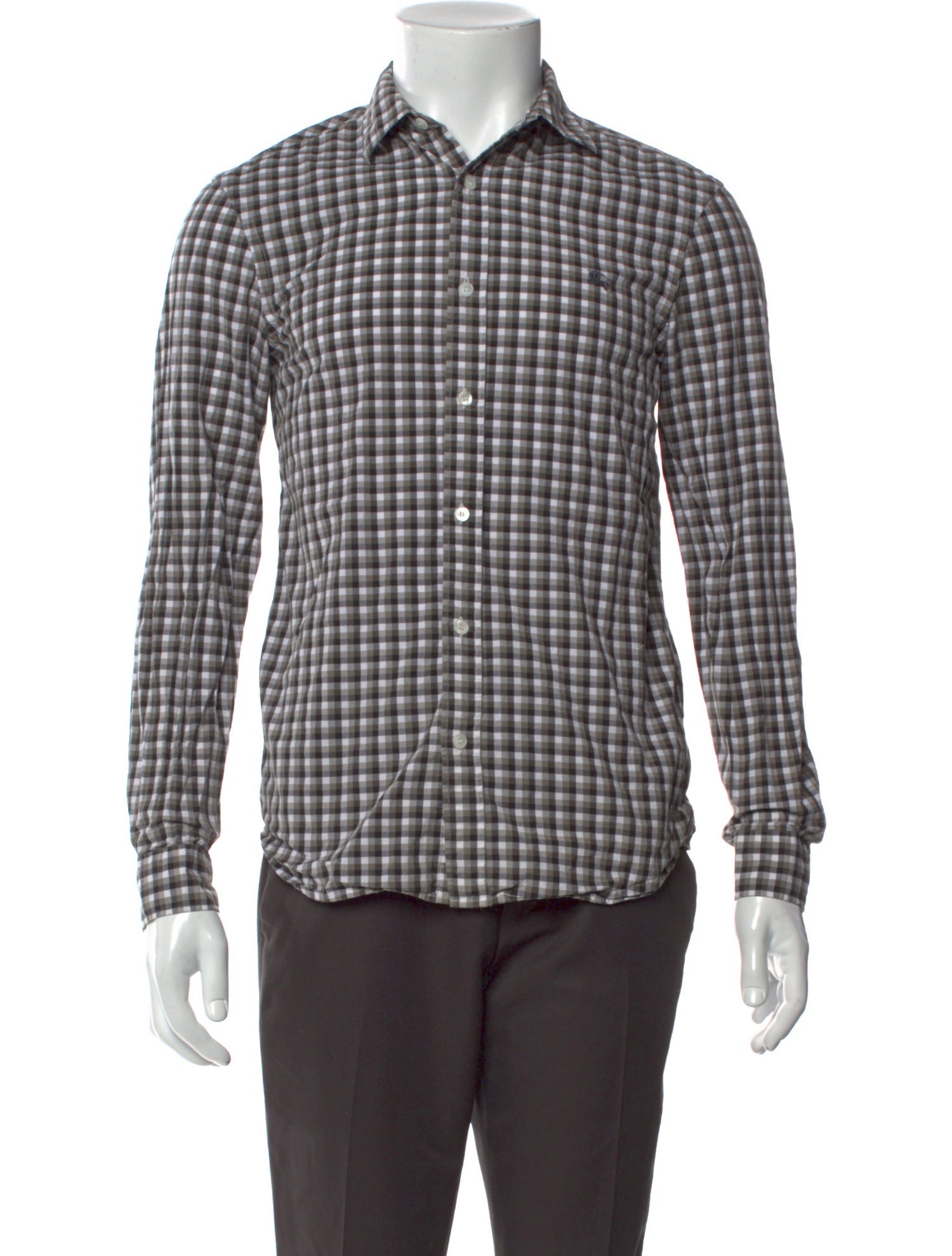 Burberry Brit Plaid Print Long Sleeve Dress Shirt