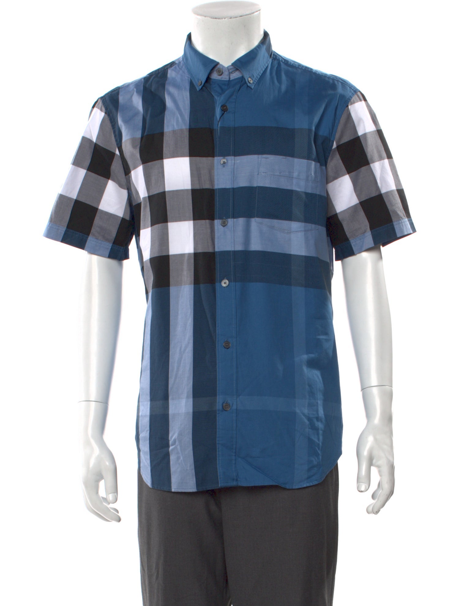 Burberry Brit Plaid Print Short Sleeve Shirt