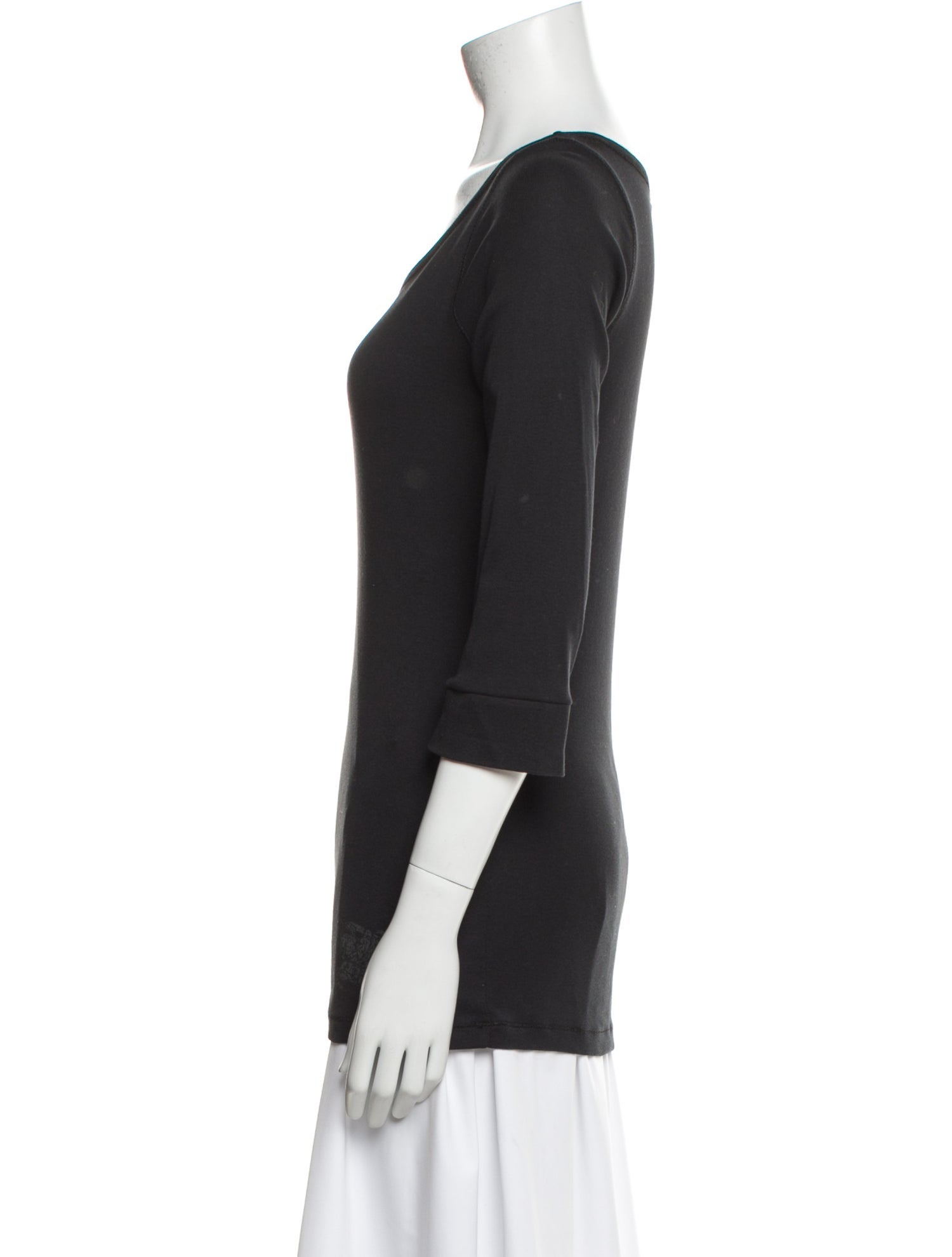 Burberry Brit Scoop Neck Three-Quarter Sleeve T-Shirt