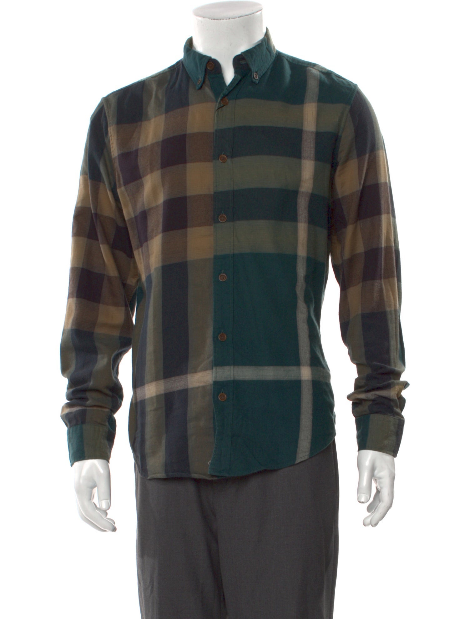 Burberry Brit Plaid Print Long Sleeve Shirt
