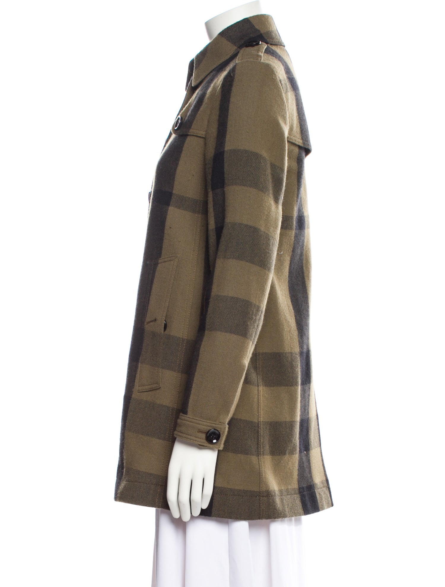 Burberry Brit Plaid Print Peacoat