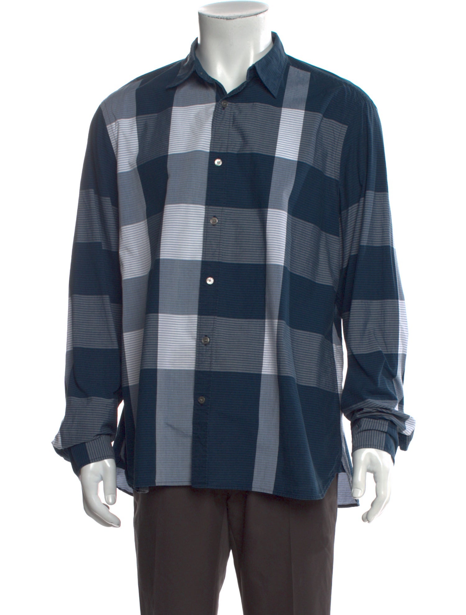 Burberry Brit Plaid Print Long Sleeve Shirt