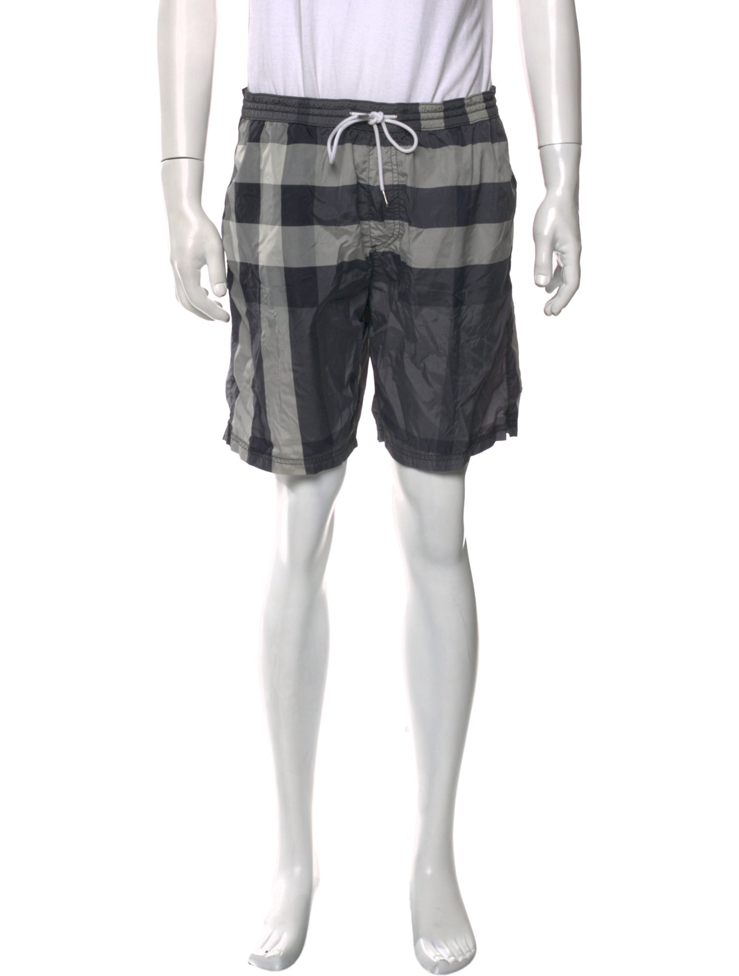 Burberry Brit Plaid Print Swim Trunks