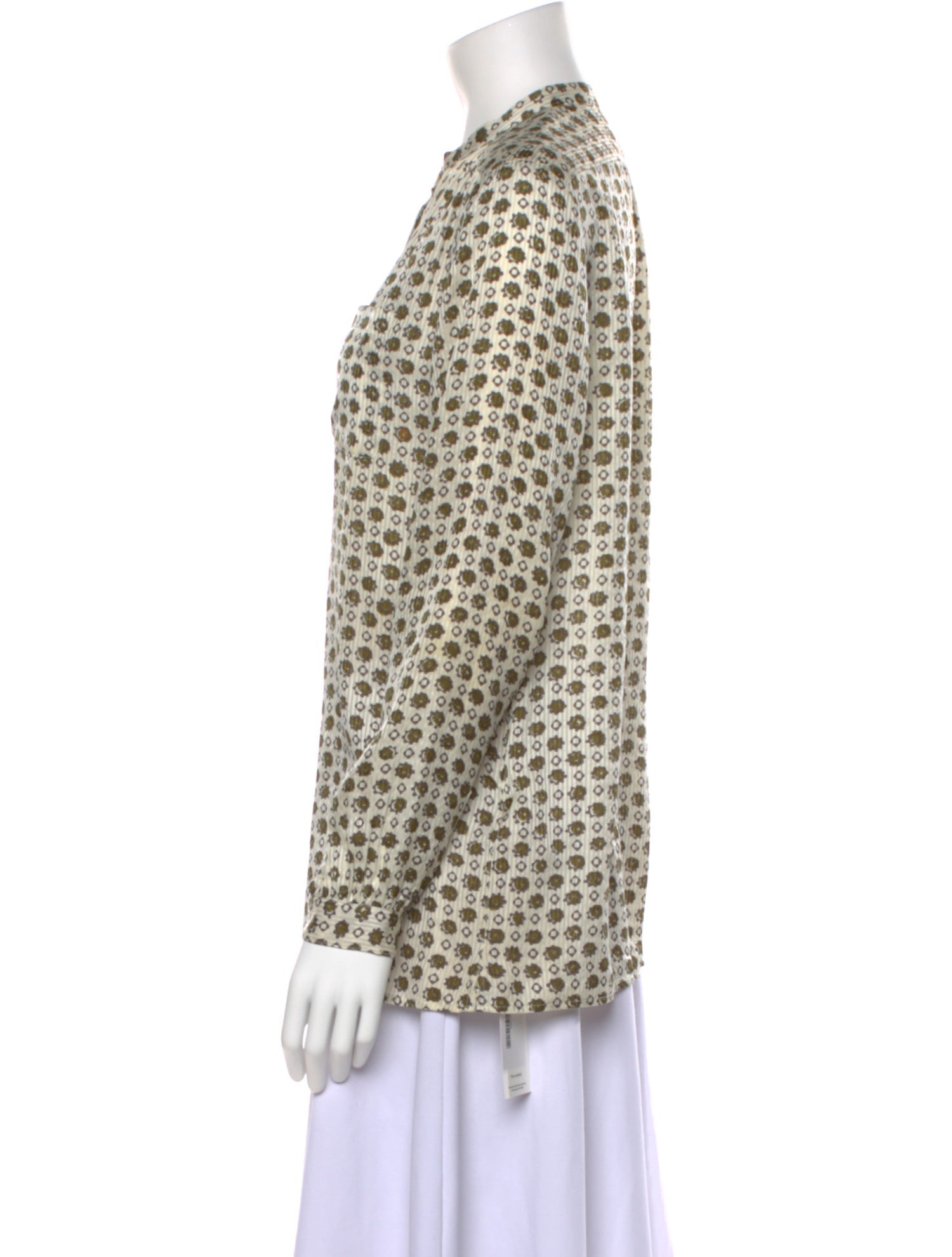 Burberry Brit Silk Printed Button-Up Top