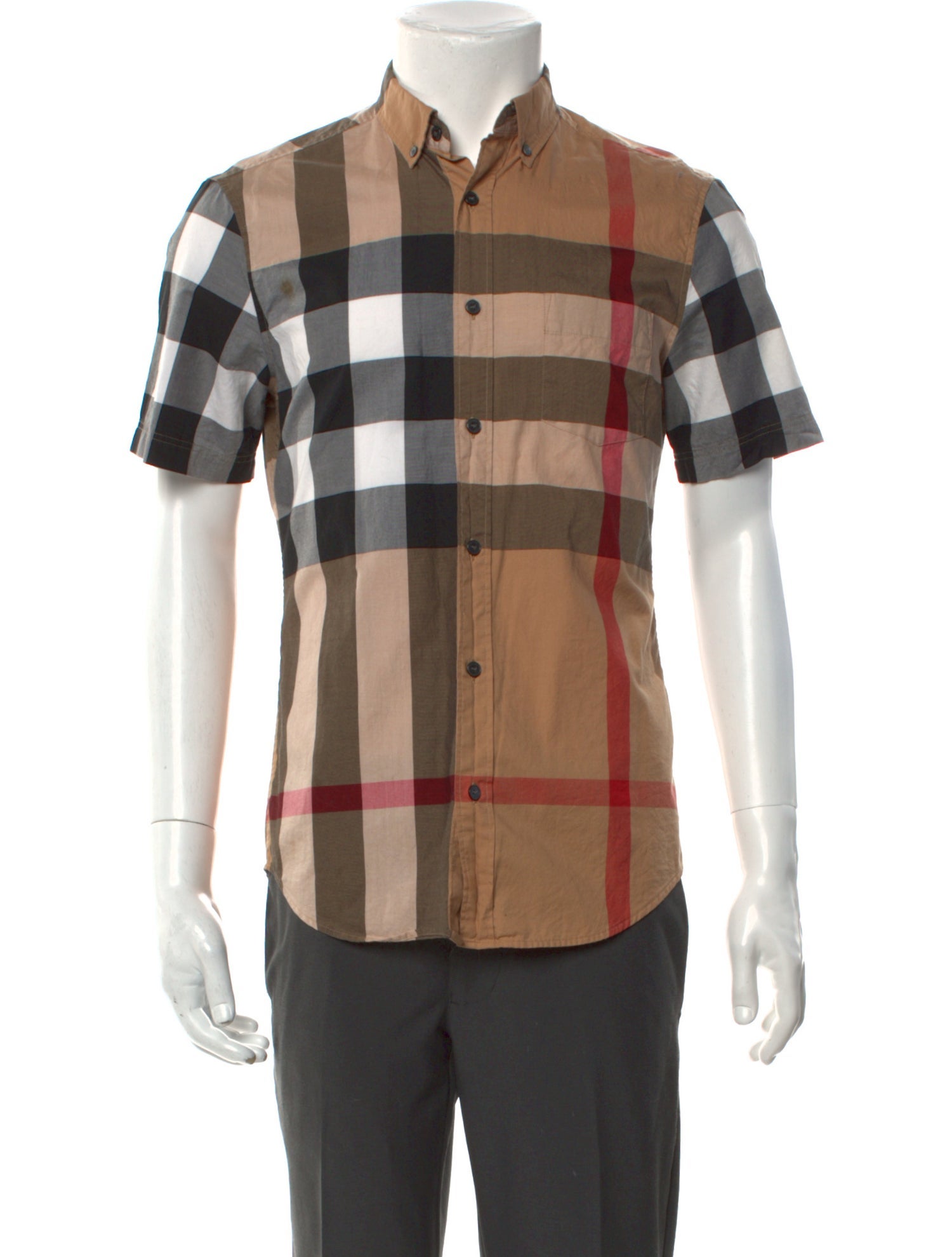 Burberry Brit Plaid Print Short Sleeve Shirt