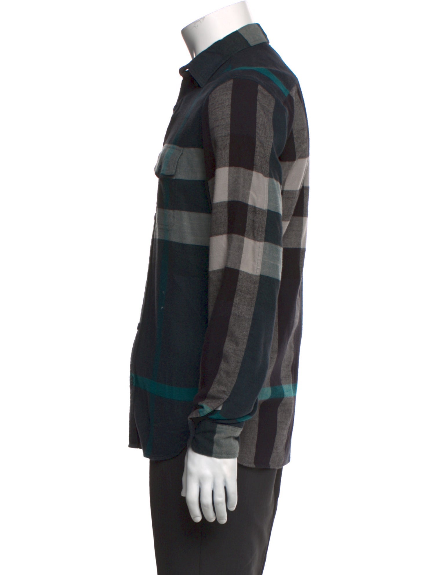 Burberry Brit Plaid Print Long Sleeve Shirt